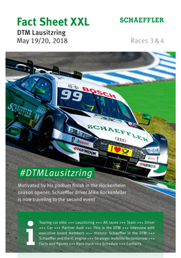 Fact Sheet XXL DTM Lausitzring May 19/20, 2018 Races 3 & 4