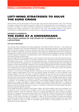 Left-Wing Strategies to Solve the Euro Crisis