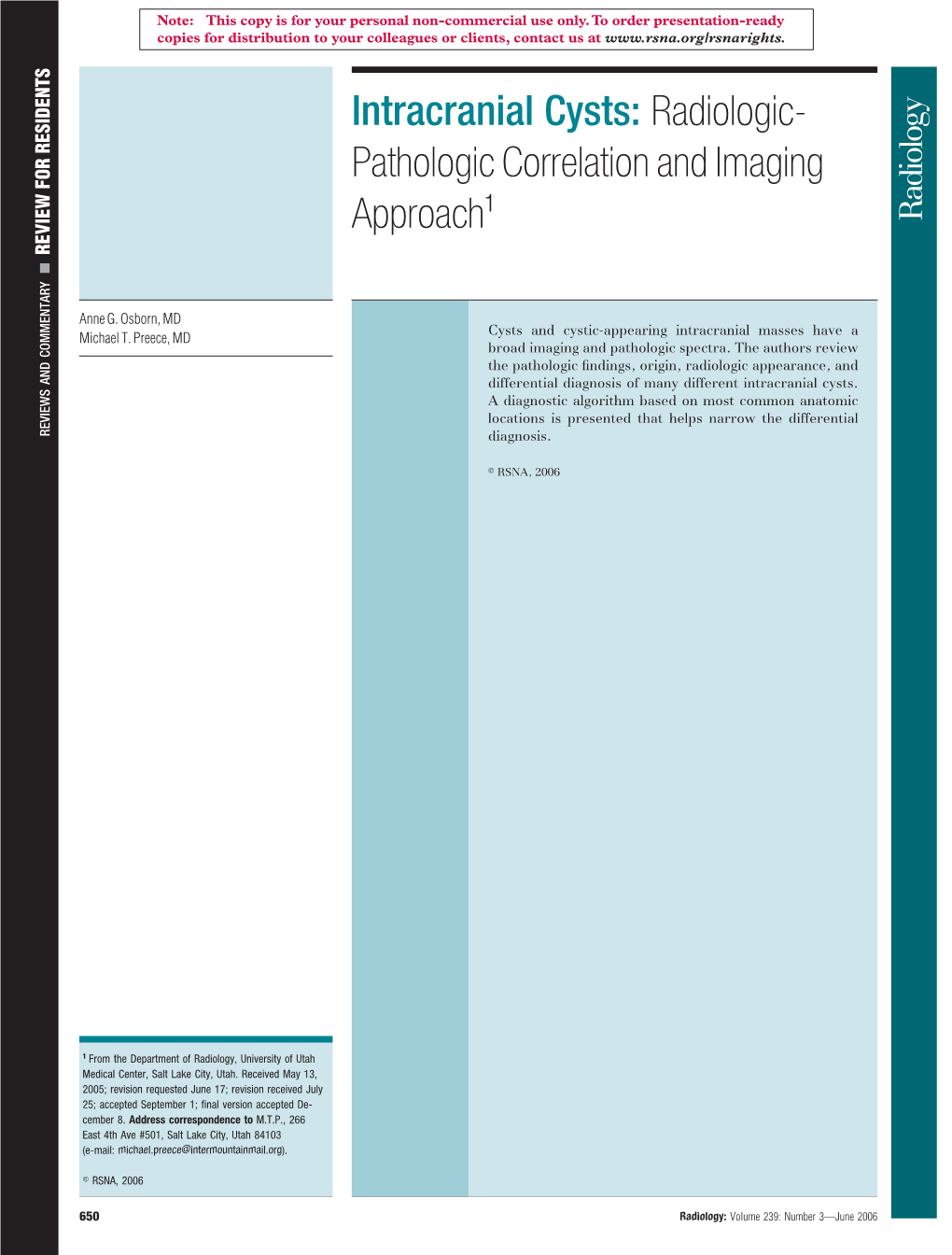 Intracranial Cysts Radiologic Pathologic Correlation And Imaging Approach1 Review For 4824