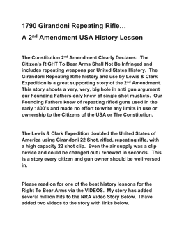 1790 Girandoni Repeating Rifle… a 2Nd Amendment USA History Lesson