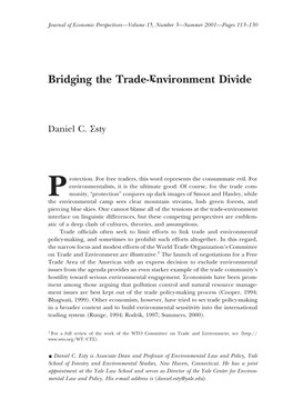Bridging the Trade-Environment Divide