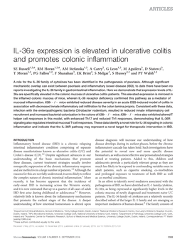 IL-36Α Expression Is Elevated in Ulcerative Colitis and Promotes