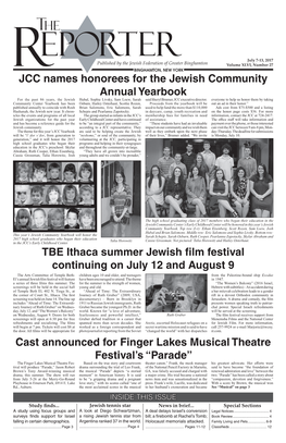 JCC Names Honorees for the Jewish Community Annual Yearbook TBE