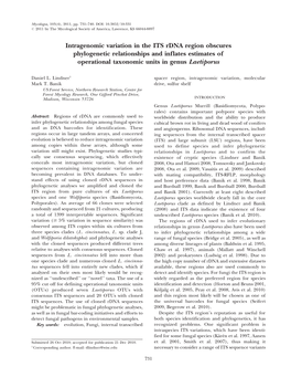 Intragenomic Variation in the ITS Rdna Region Obscures Phylogenetic Relationships and Inflates Estimates of Operational Taxonomic Units in Genus Laetiporus