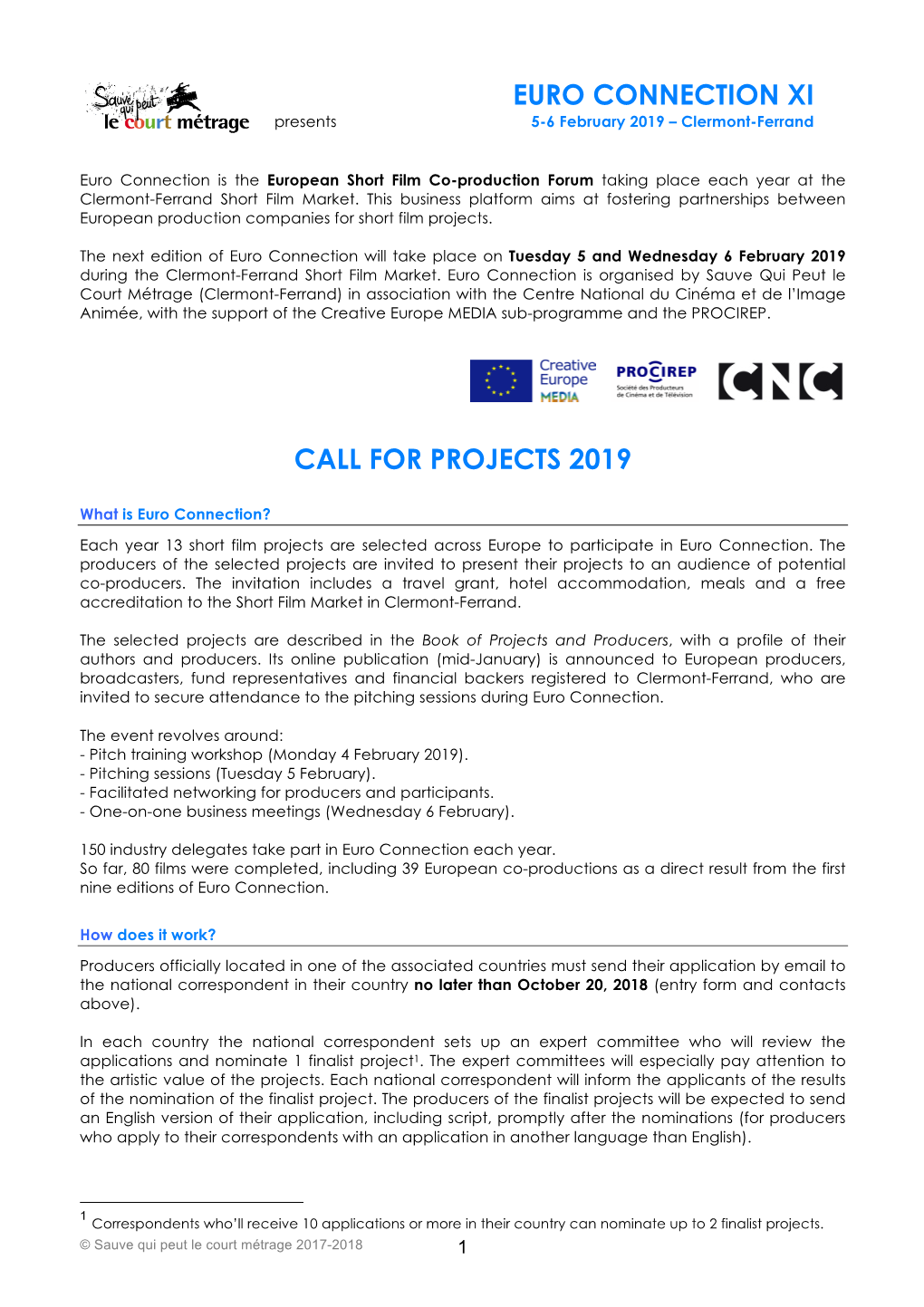 Euro Connection Xi Call for Projects 2019