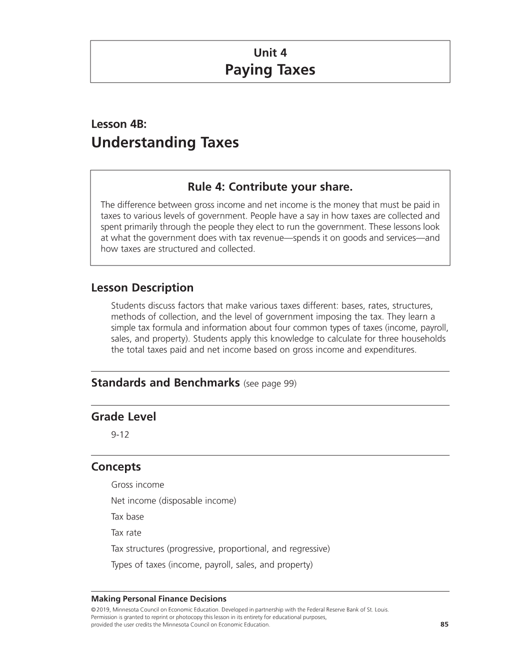 MPFD Lesson 4B: Understanding Taxes