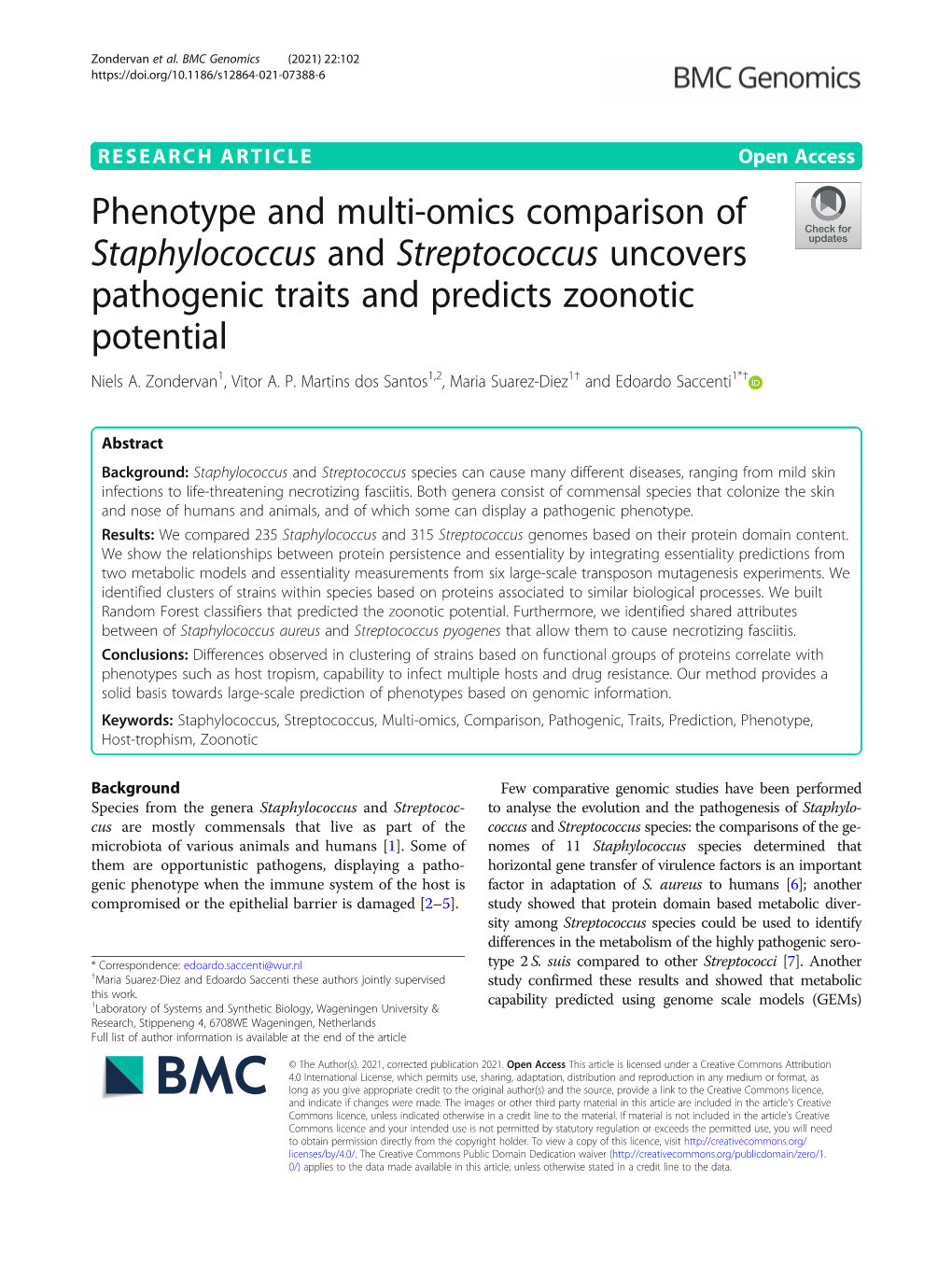 Phenotype and Multi-Omics Comparison of Staphylococcus and Streptococcus Uncovers Pathogenic Traits and Predicts Zoonotic Potential Niels A