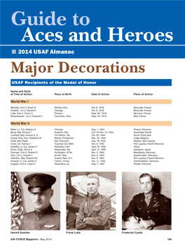 Guide to Aces and Heroes ■ 2014 USAF Almanac Major Decorations