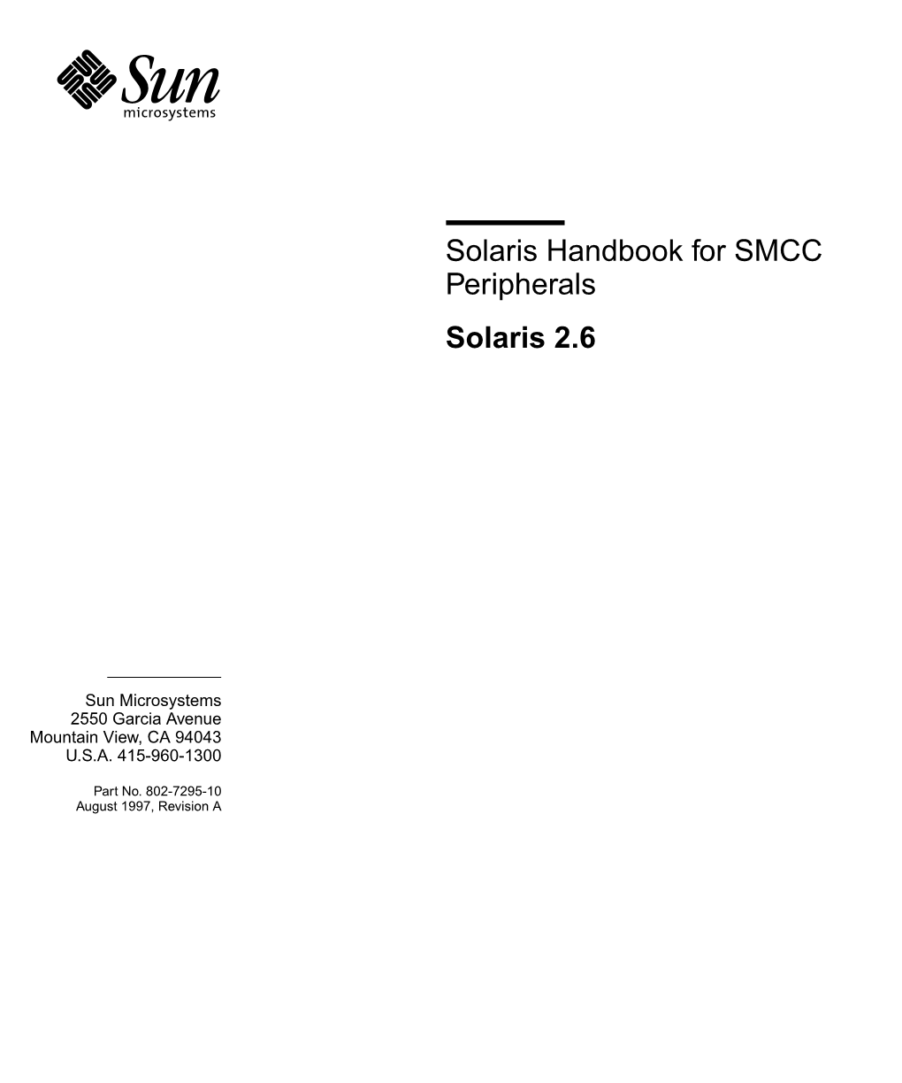 Solaris Handbook for SMCC Peripherals Solaris 2.6