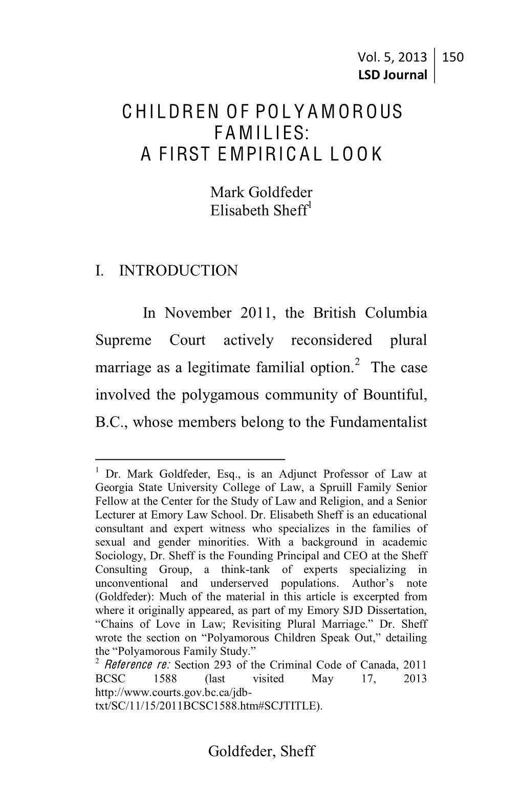 Children of Polyamorous Families: a First Empirical Look