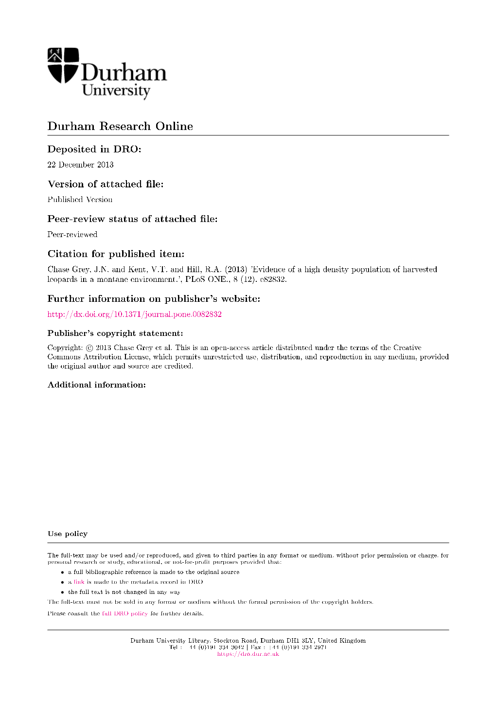 13 Version of Attached Le: Published Version Peer-Review Status of Attached Le: Peer-Reviewed Citation for Published Item: Chase Grey, J.N