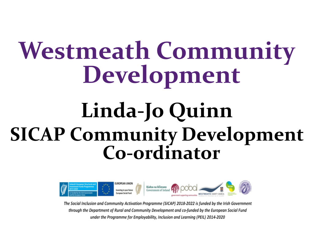 SICAP Community Development Co-Ordinator Social Inclusion and Community Activation Programme