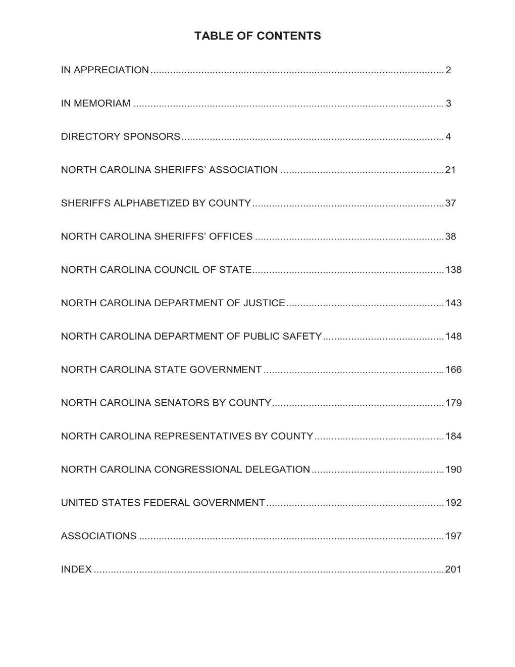 Table of Contents