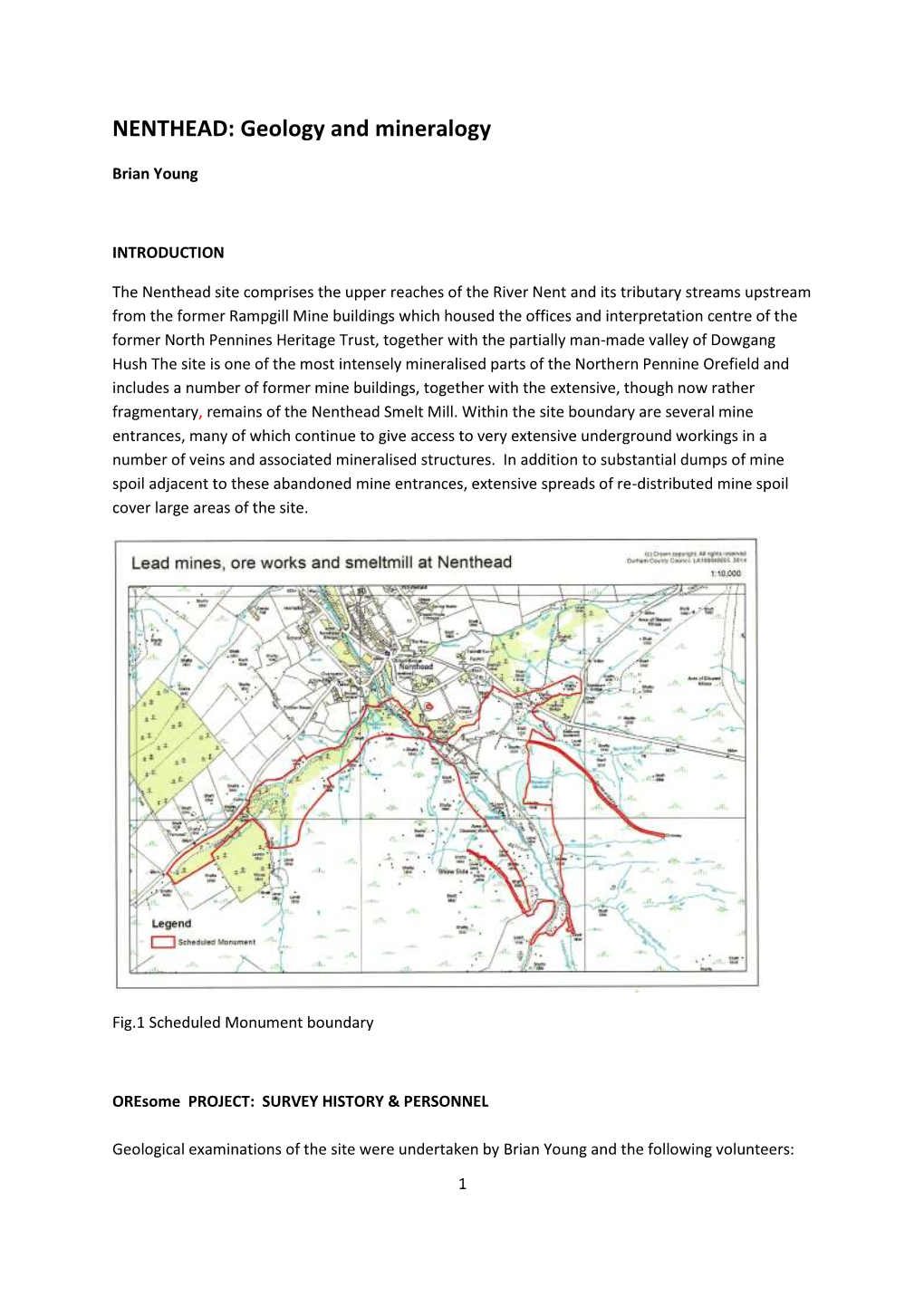 NENTHEAD: Geology and Mineralogy