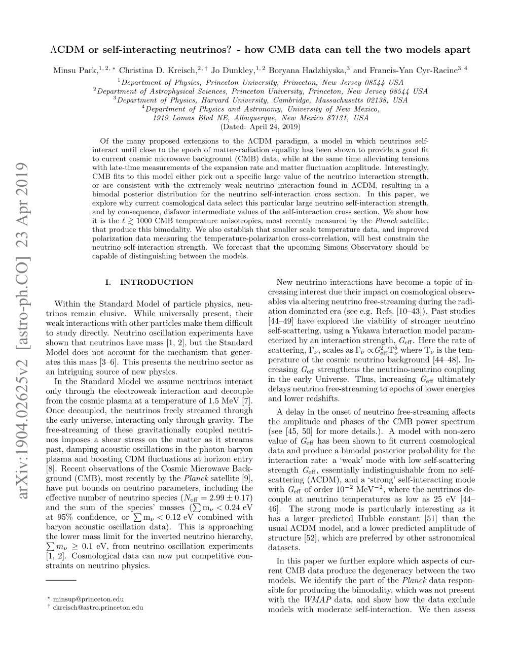 ΛCDM Or Self-Interacting Neutrinos? - How CMB Data Can Tell the Two Models Apart