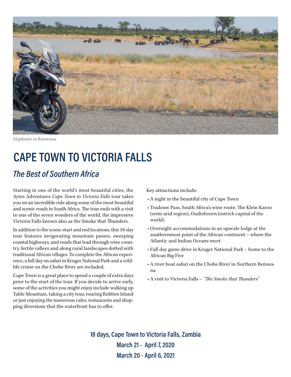 CAPE TOWN to VICTORIA FALLS the Best of Southern Africa