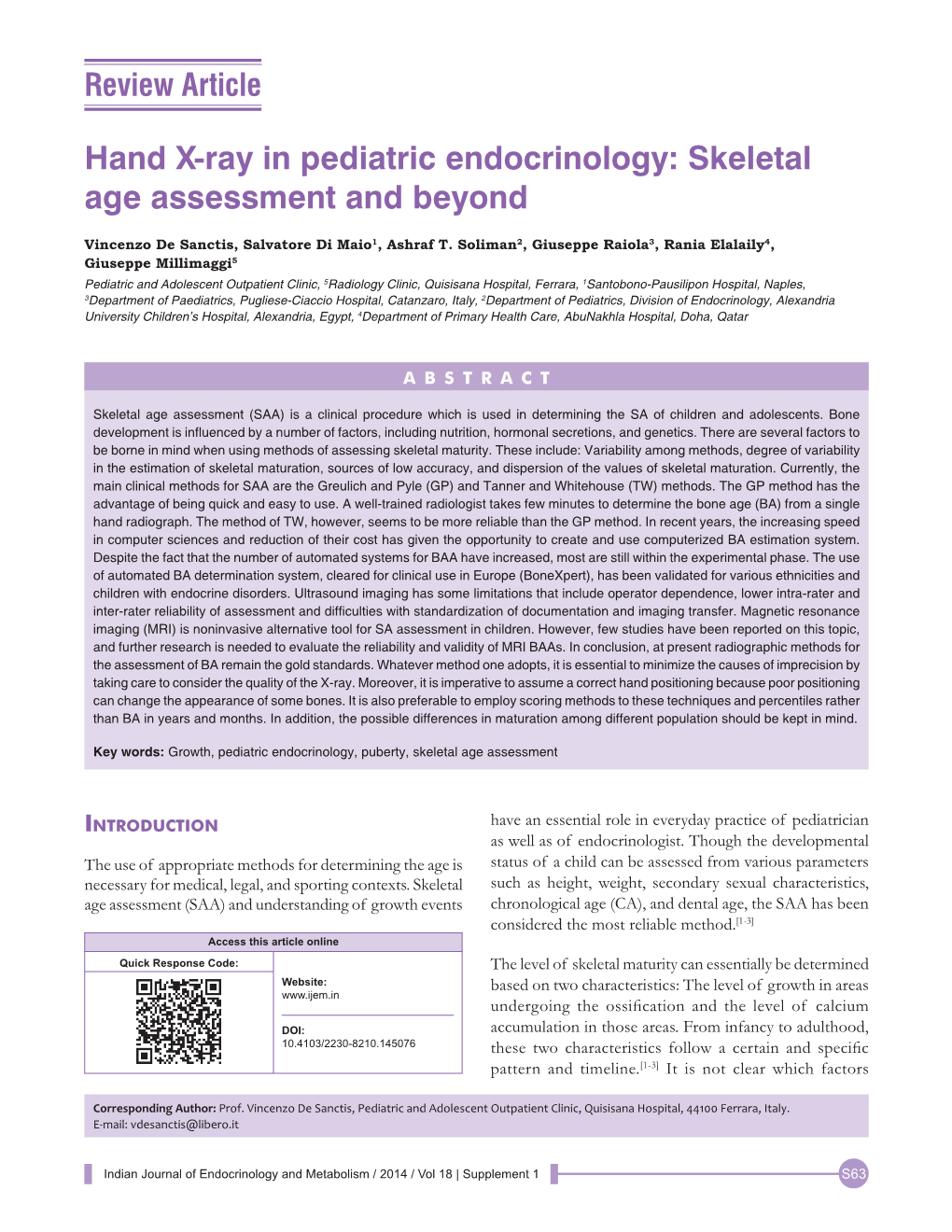 Hand X-Ray in Pediatric Endocrinology: Skeletal Age Assessment and Beyond