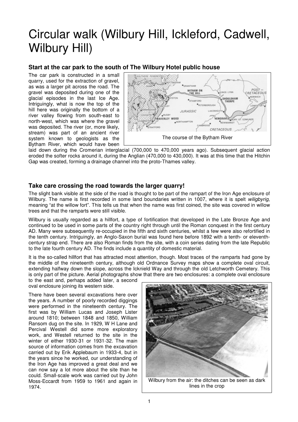 Circular Walk (Wilbury Hill, Ickleford, Cadwell, Wilbury Hill)