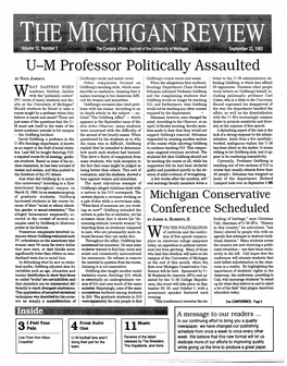 U-M Professor Politically Assaulted