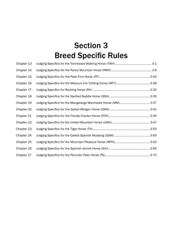 Section 3 Breed Specific Rules Chapter 13 Judging Specifics for the Tennessee Walking Horse (TWH)