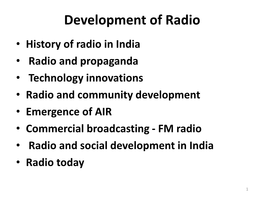 Development of Radio