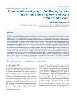 Experimental Investigation of Self Healing Behavior of Concrete Using Silica Fume and GGBFS As Mineral Admixtures