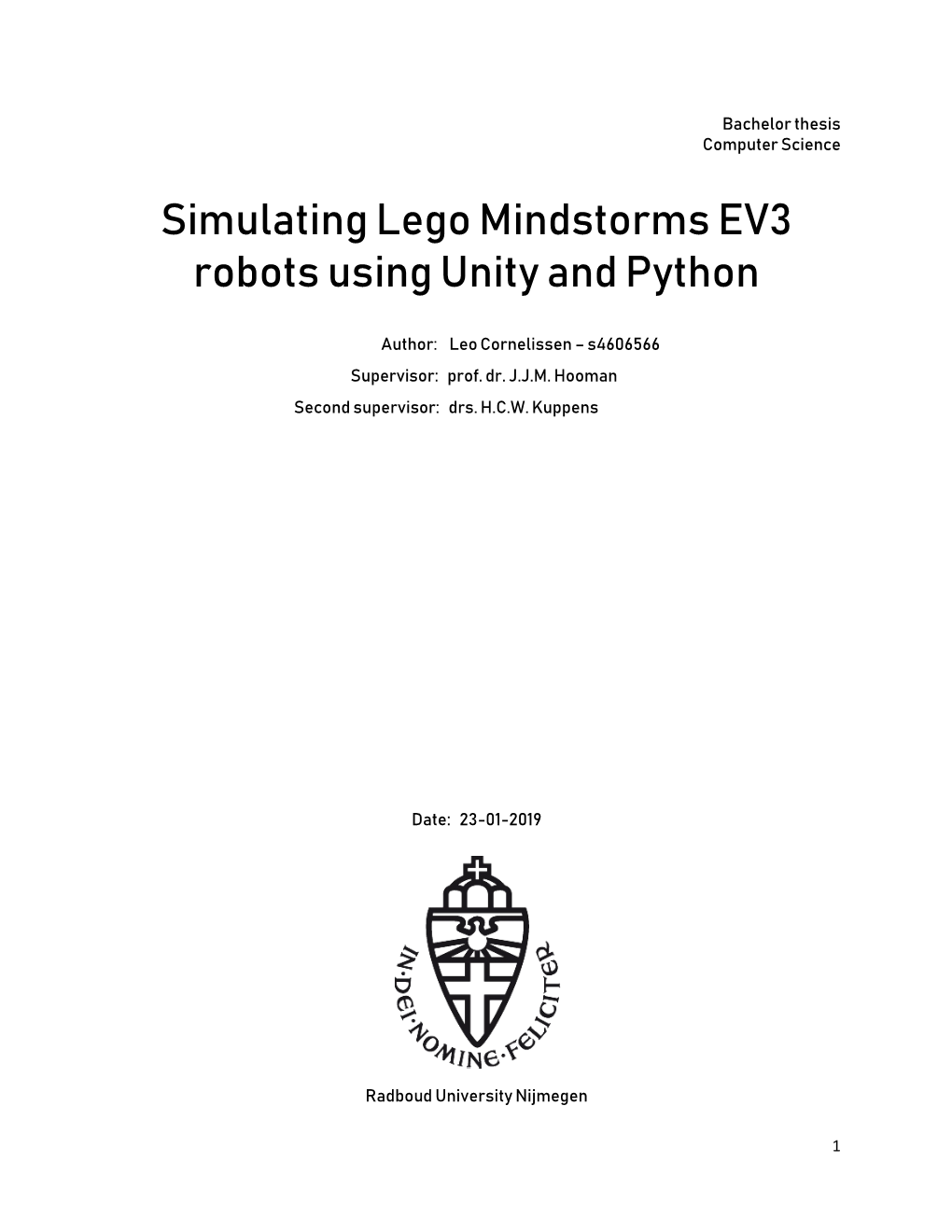 Simulating Lego Mindstorms EV3 Robots Using Unity and Python