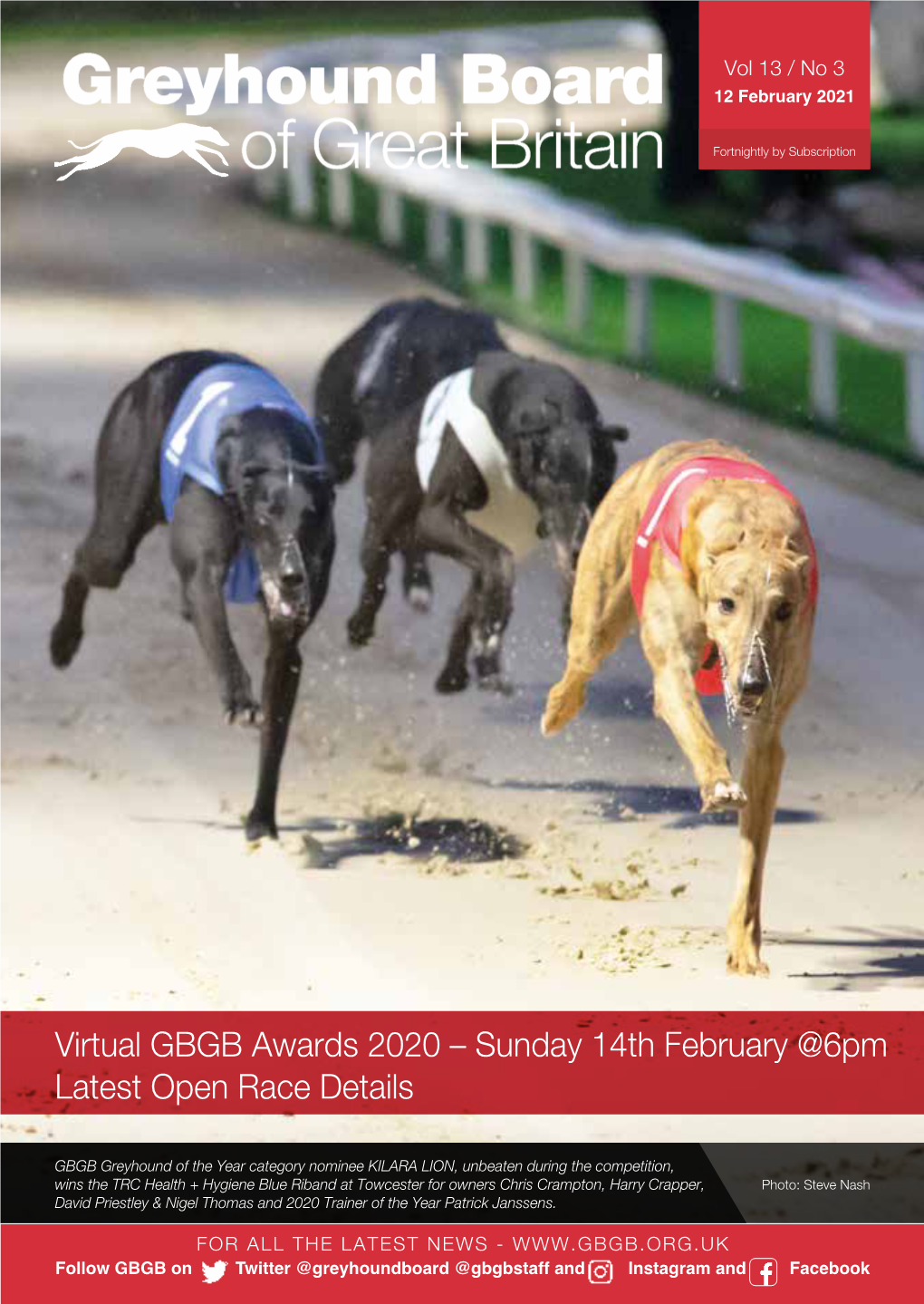 Virtual GBGB Awards 2020 – Sunday 14Th February @6Pm Latest Open Race Details