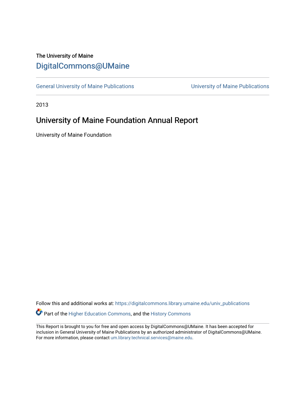 University of Maine Foundation Annual Report