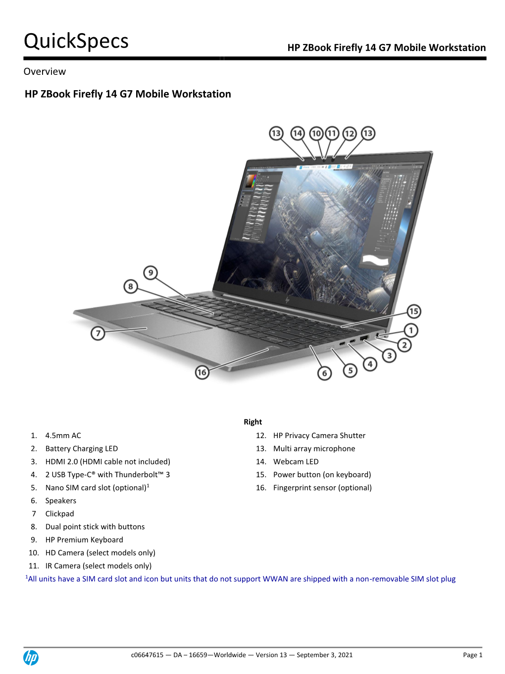 HP Zbook Firefly 14 G7 Mobile Workstation