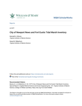 City of Newport News and Fort Eustis Tidal Marsh Inventory