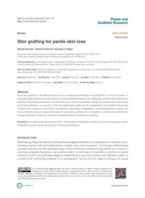Skin Grafting for Penile Skin Loss