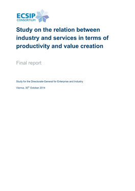 Study on the Relation Between Industry and Services in Terms of Productivity and Value Creation