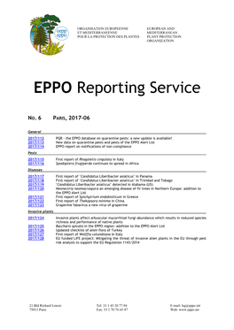 EPPO Reporting Service