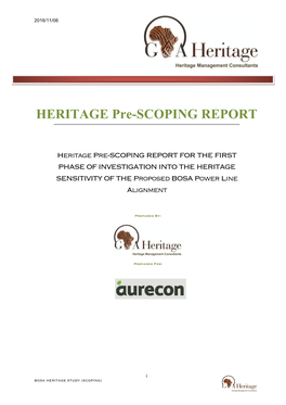 HERITAGE Pre-SCOPING REPORT