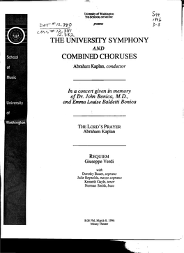 The University Symphony Combined Choruses