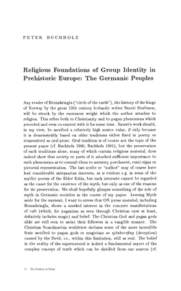Religious Foundations of Group Identity in Prehistoric Europe: the Germanic Peoples