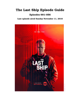 The Last Ship Episode Guide Episodes 001–056
