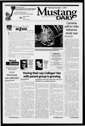 Mustang Daily, December 1, 2003