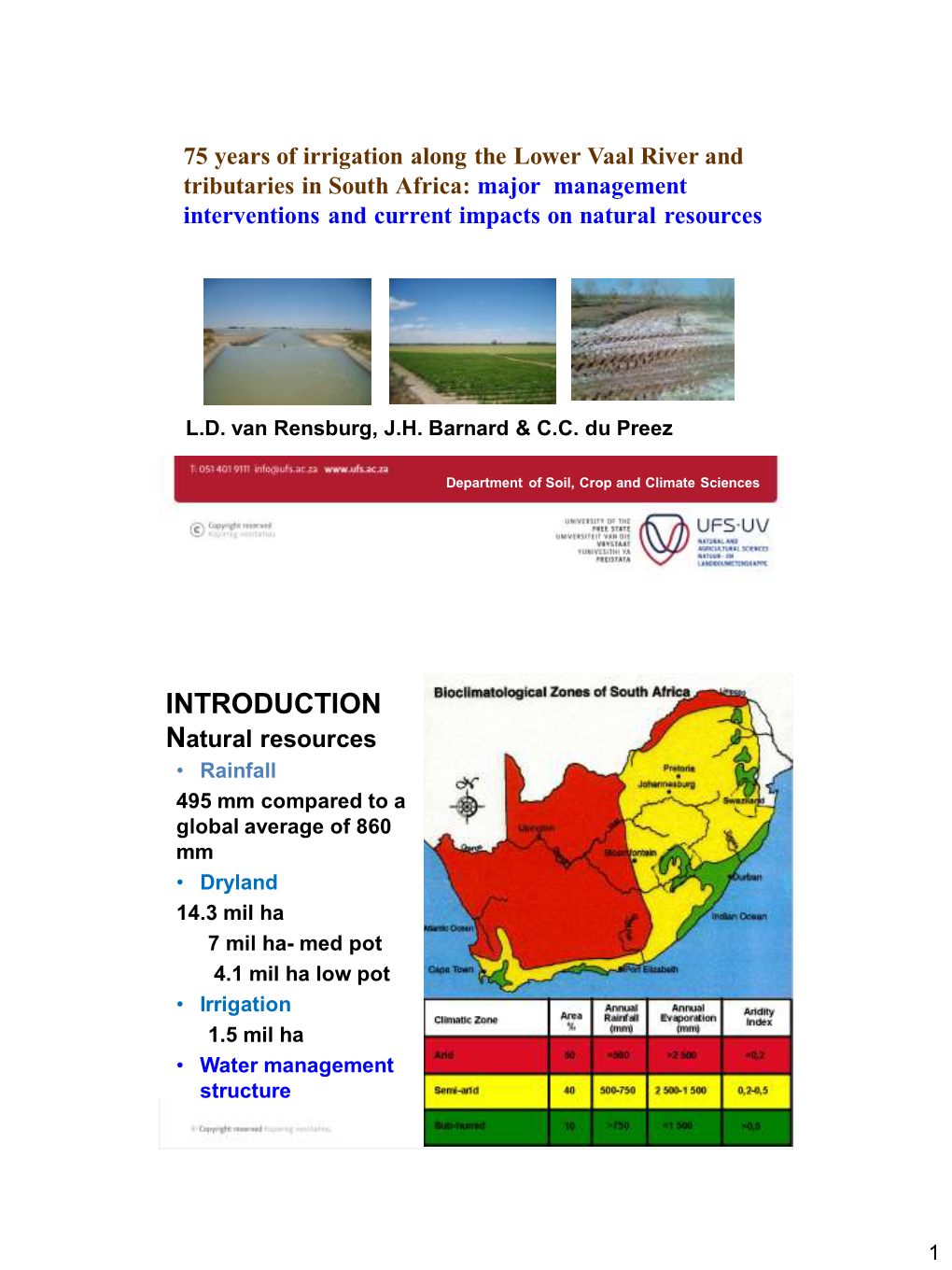 Managing Salinity Associated with Irrigation in Selected