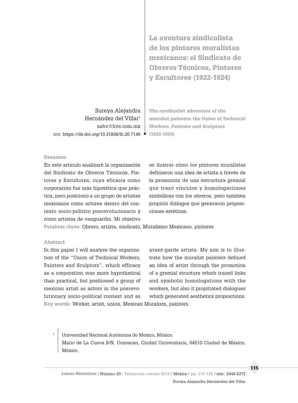 El Sindicato De Obreros Técnicos, Pintores Y Escultores (1922-1924)