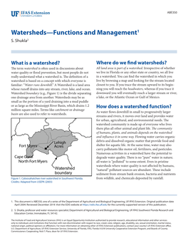 Watersheds—Functions and Management1 S