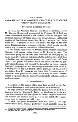 As Dryptosaurus. in I856, Deinodon Horridus, from The