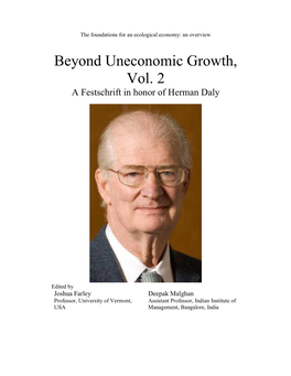 Beyond Uneconomic Growth, Vol. 2 a Festschrift in Honor of Herman Daly