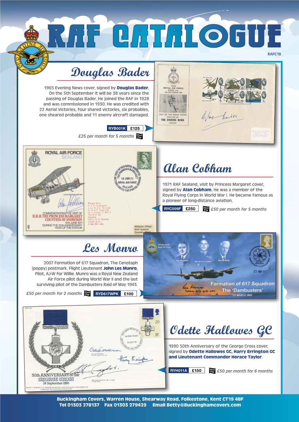 Douglas Bader Les Monro Alan Cobham Odette Hallowes GC