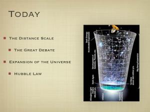 The Distance Scale the Great Debate Expansion of the Universe Hubble