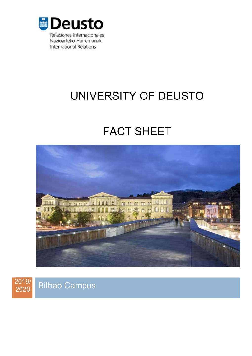 University of Deusto Fact Sheet