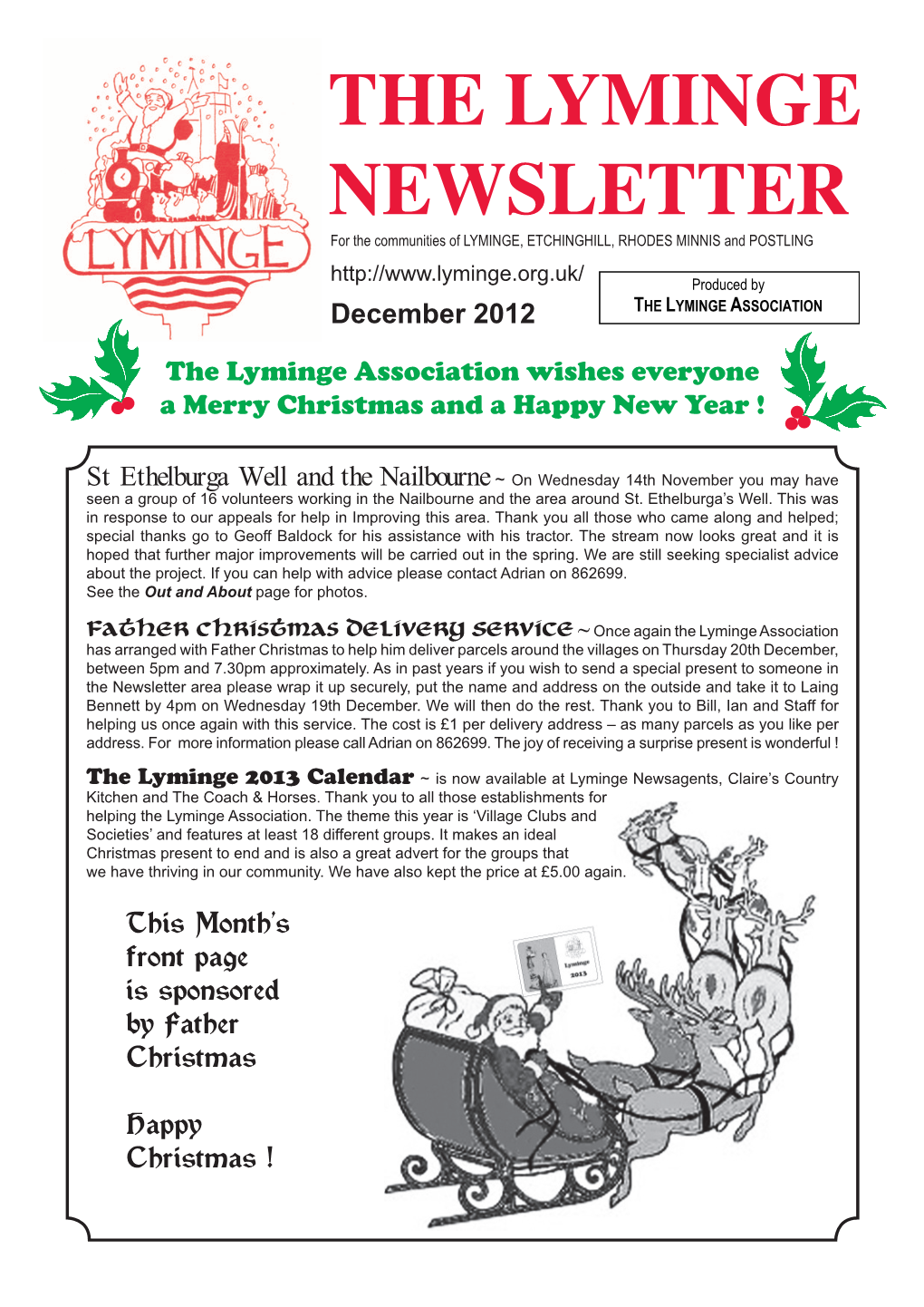 LYMINGE NEWSLETTER for the Communities of LYMINGE, ETCHINGHILL, RHODES MINNIS and POSTLING