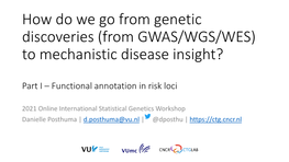 (From GWAS/WGS/WES) to Mechanistic Disease Insight?