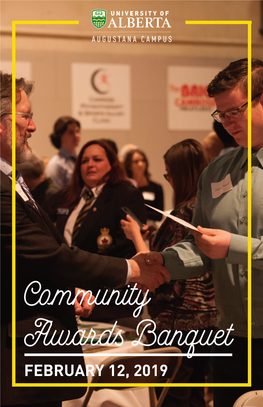 Community Awards Banquet FEBRUARY 12, 2019 the DEAN's MESSAGE